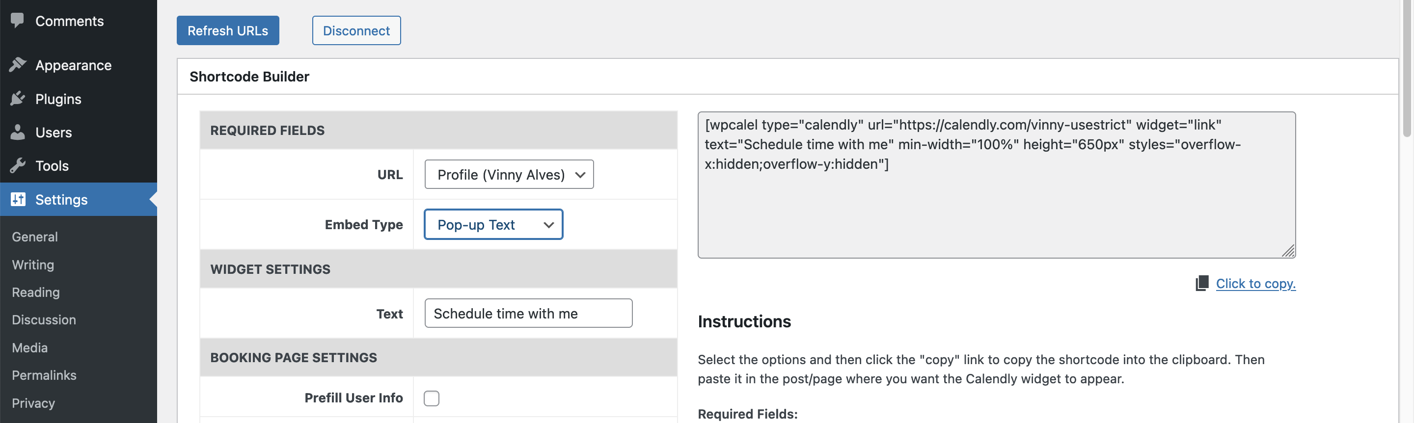 Extra options for displaying the <strong>Pop-up Text Widget</strong>, a.k.a. <strong>Link</strong> widget. Default is inline, as seen in the previous screenshots.