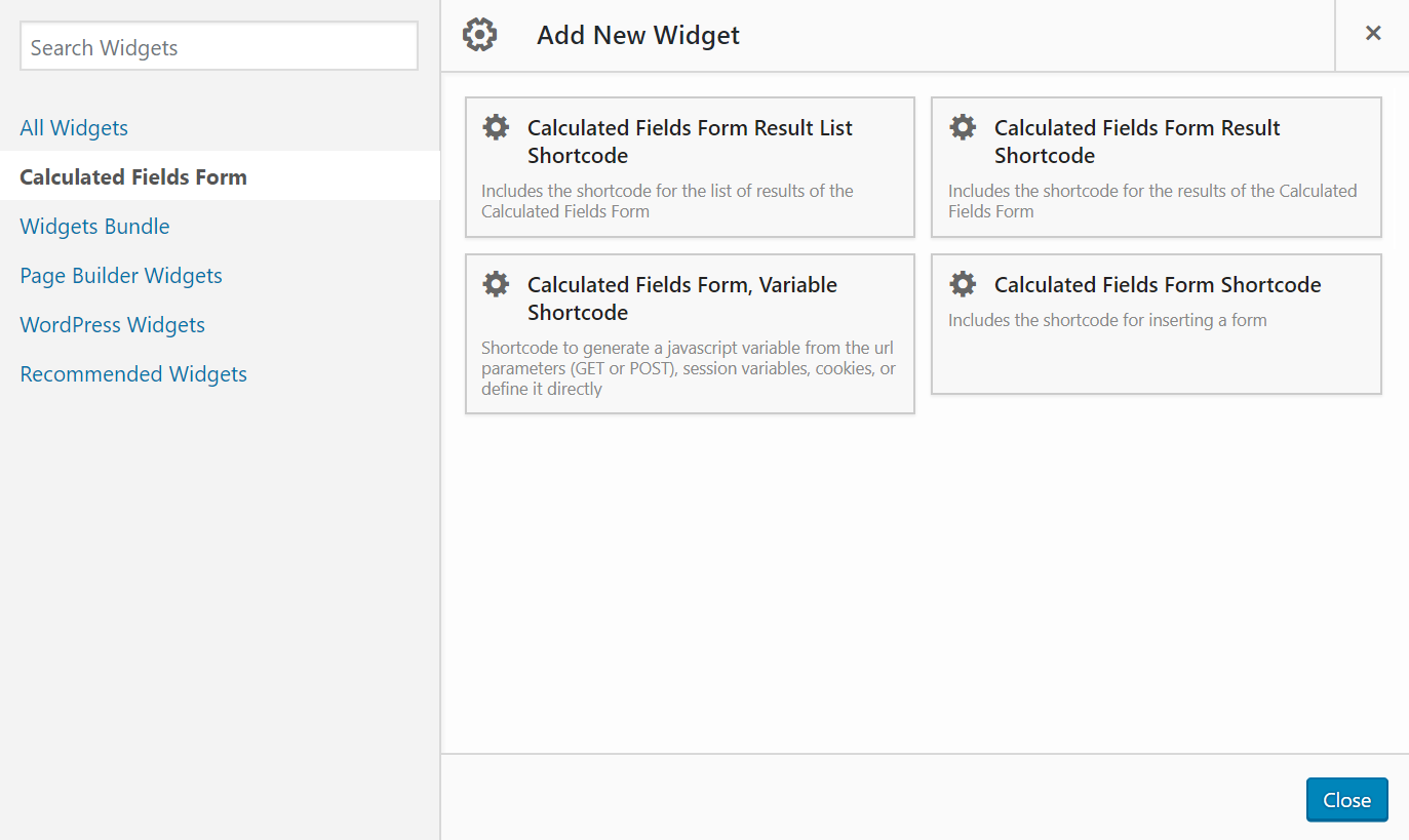 Inserting the form using Page Builder by SiteOrigin