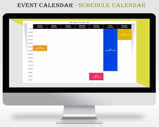 An example of plugin in action - Schedule Theme