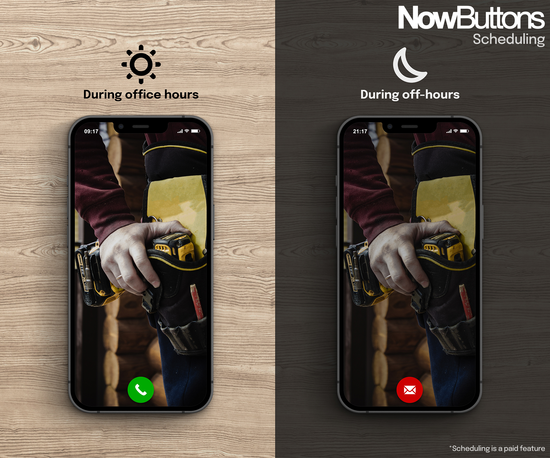 NowButtons Pro offers a button scheduler