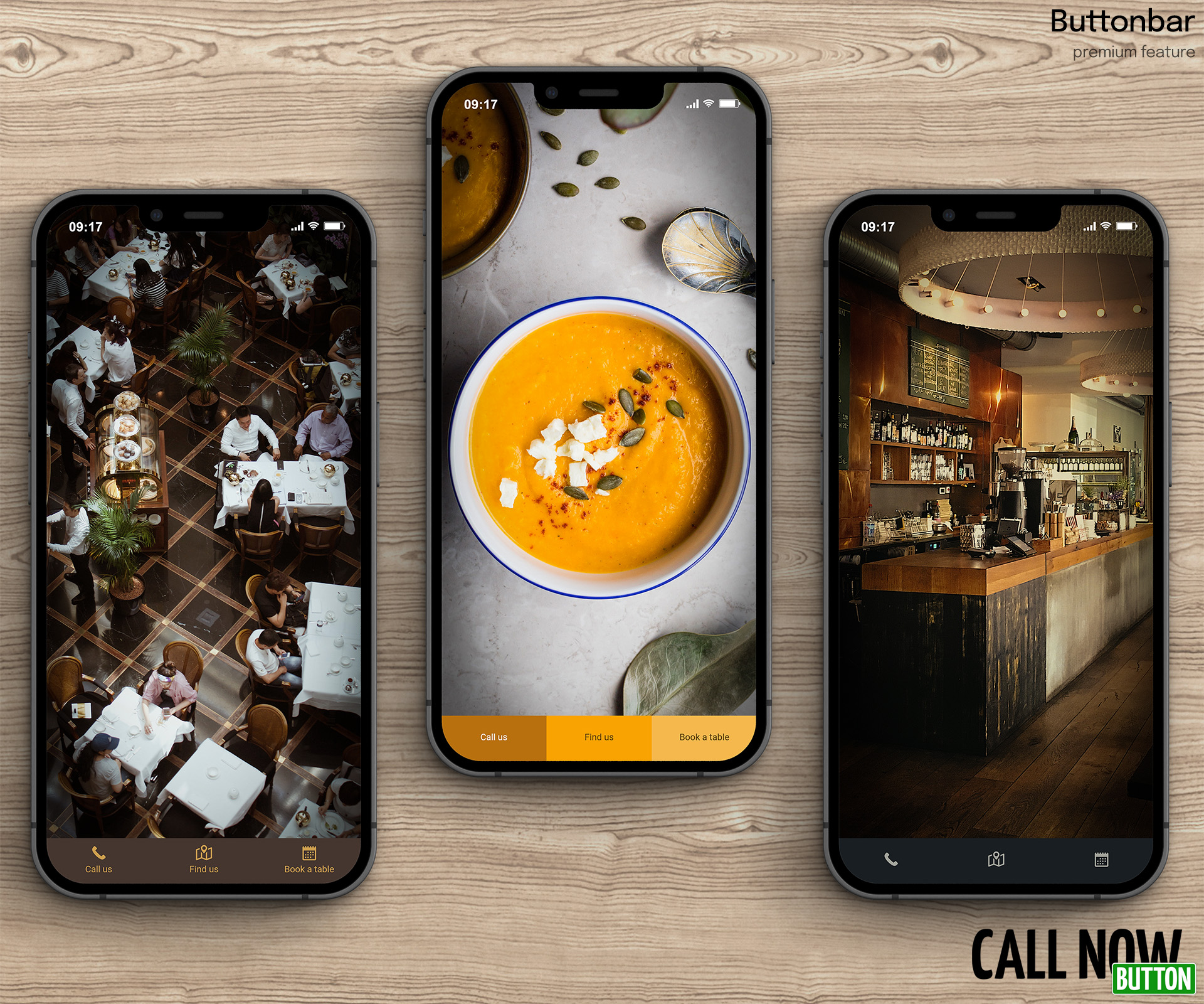 The Buttonbar with 3 actions (PRO)