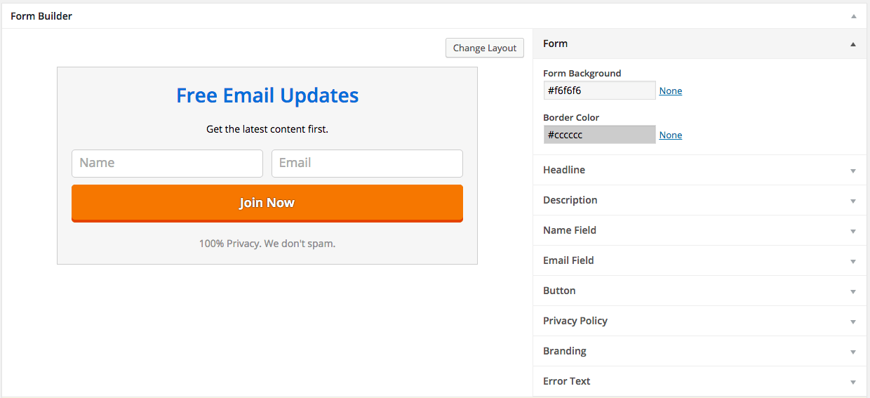 The Campaign Monitor Opt-in Form Builder