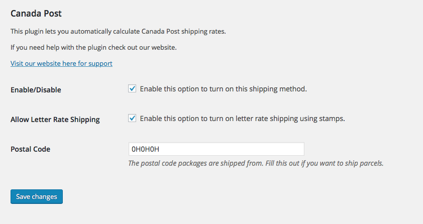 Canada Post Shipping For WooCommerce