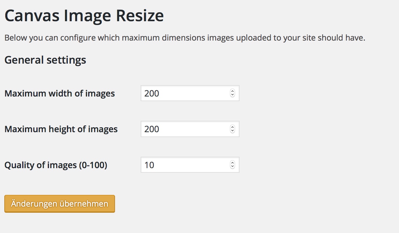 The settings page.