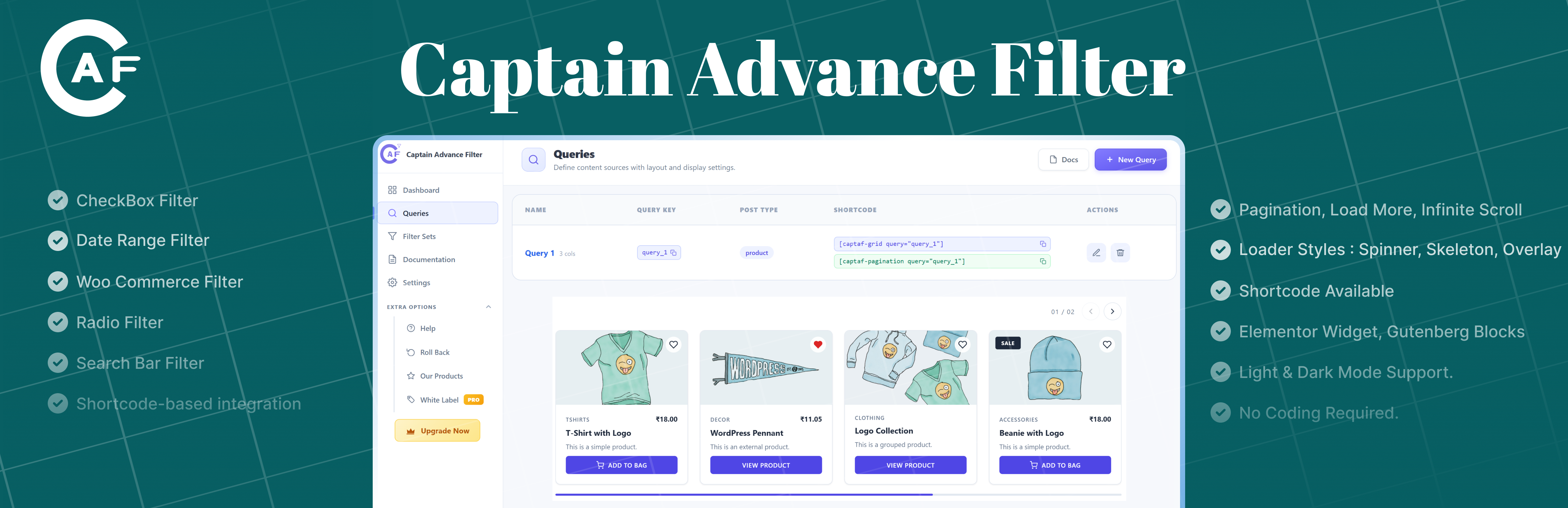 Captain Advance Filter banner