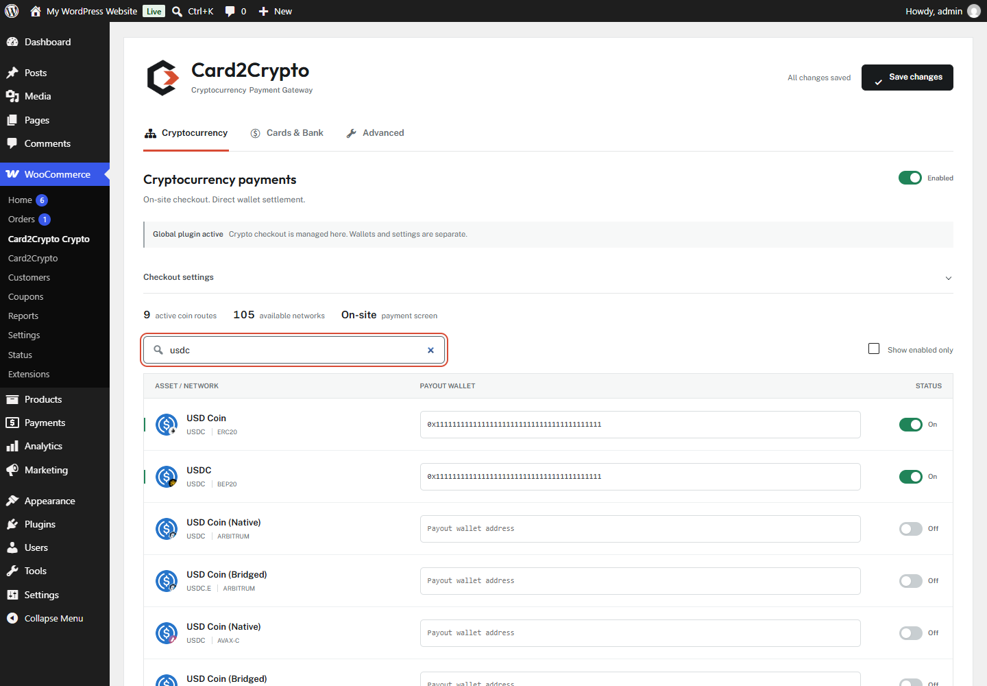Card2Crypto — No-KYC Crypto Payment Gateway for WooCommerce