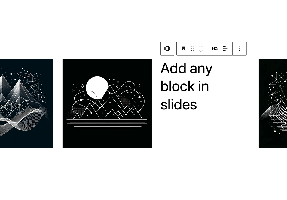 Add any blocks to the carousel slides