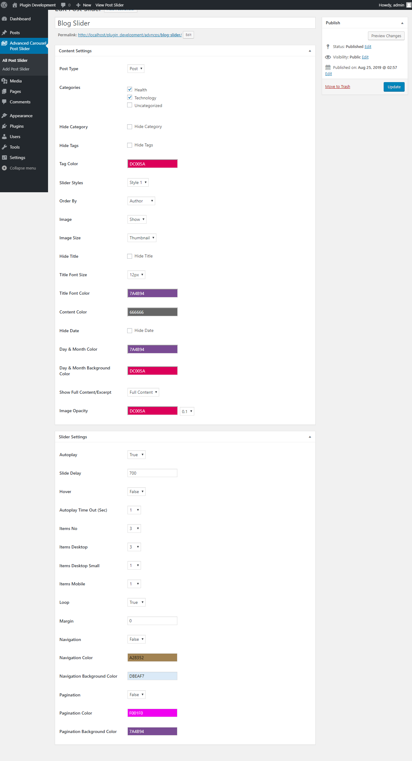 Advanced Carousel Post Slider - Screenshot 1