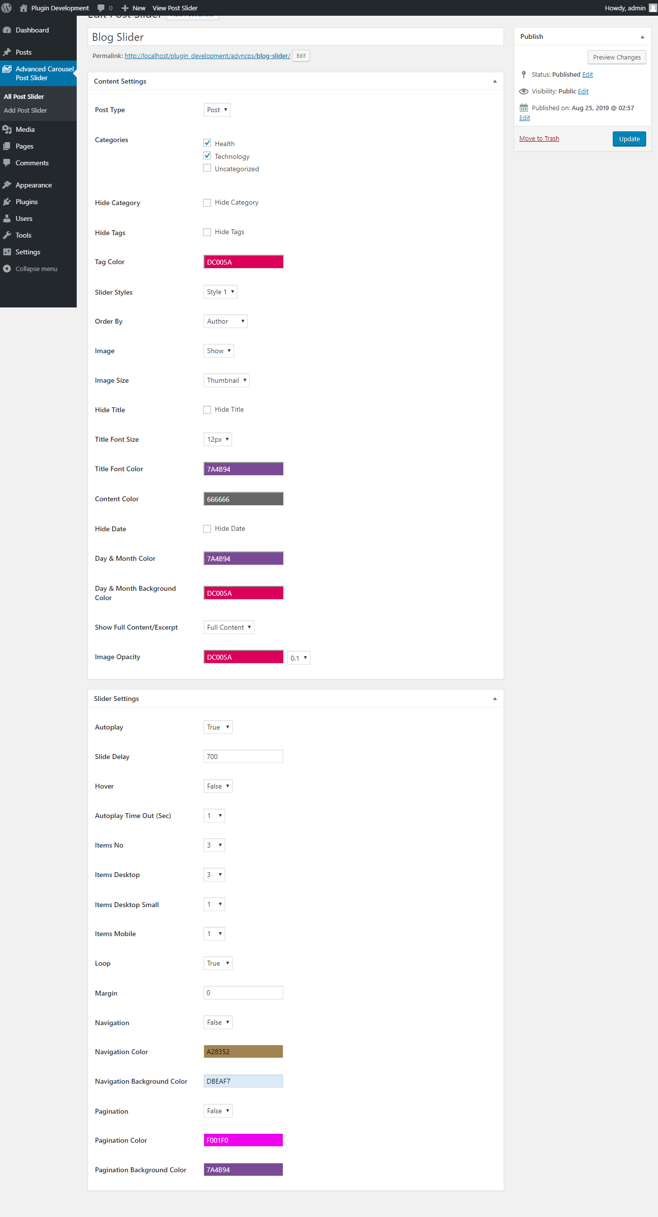 Advanced Carousel Post Slider