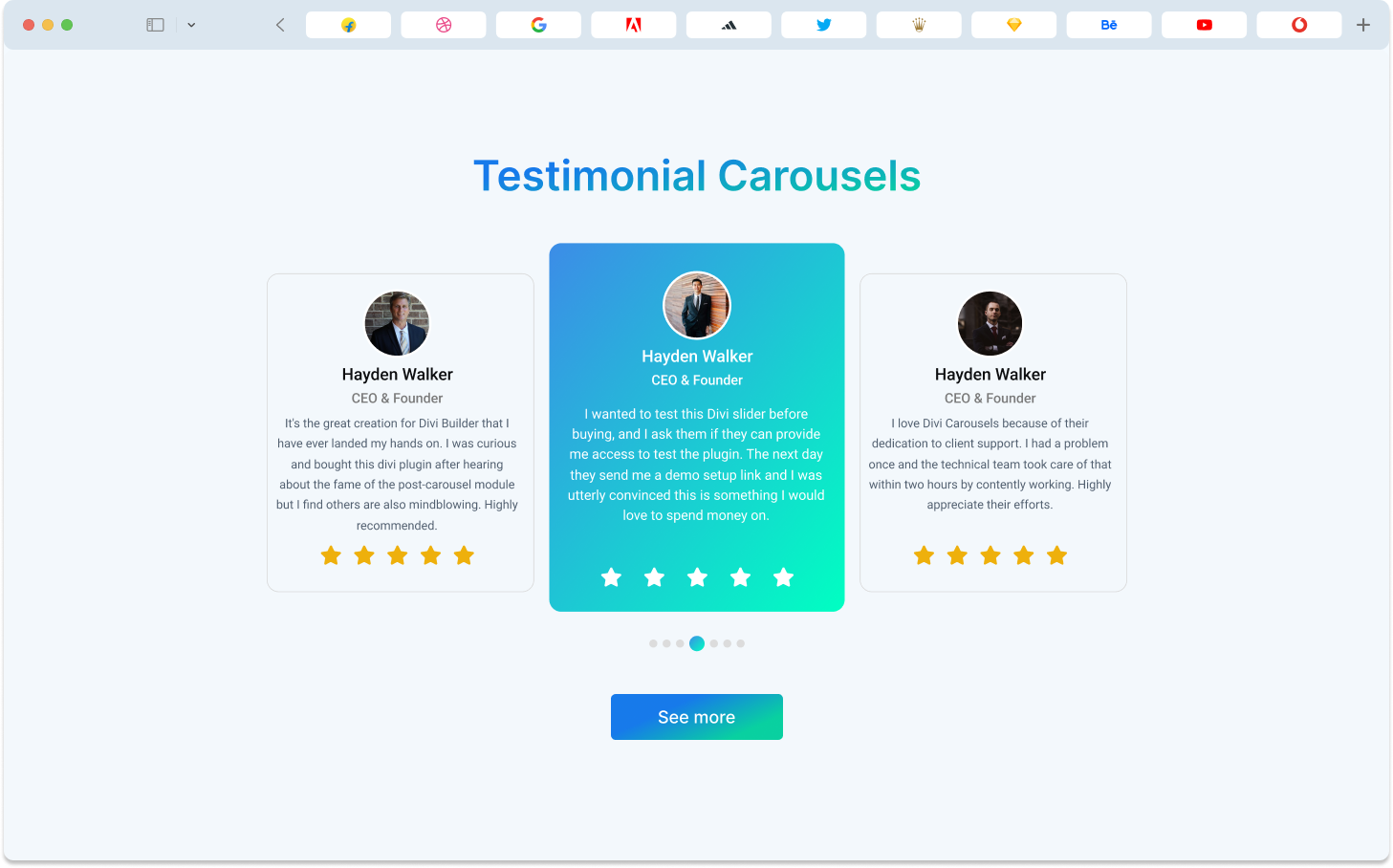 Divi Testimonial Carousel