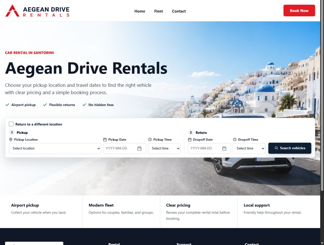 Let customers search by pickup and dropoff dates, times, and locations.