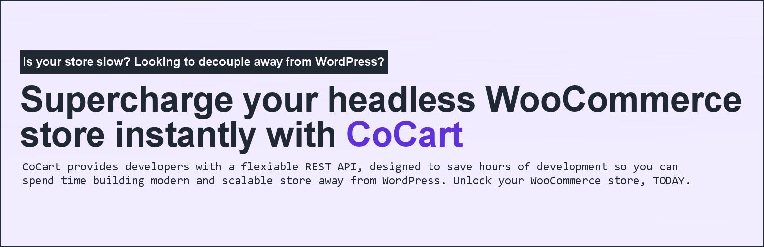 WordPress 外掛 Headless WooCommerce Made Easy with CoCart 的封面圖片。