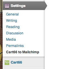 Cart66 to Mailchimp Settings Page