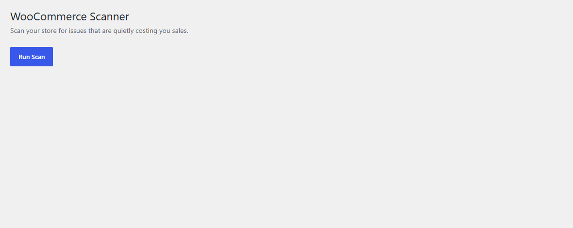 WooCommerce Store Scanner results
