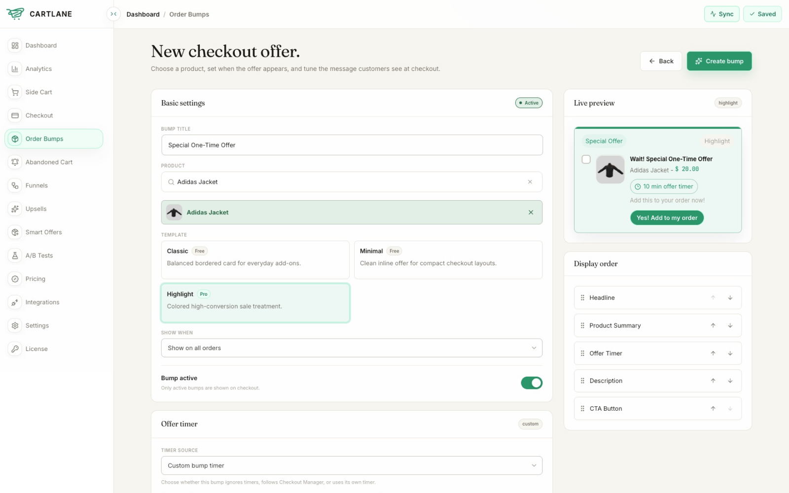 CartLane – Funnel &amp; Checkout Booster for WooCommerce