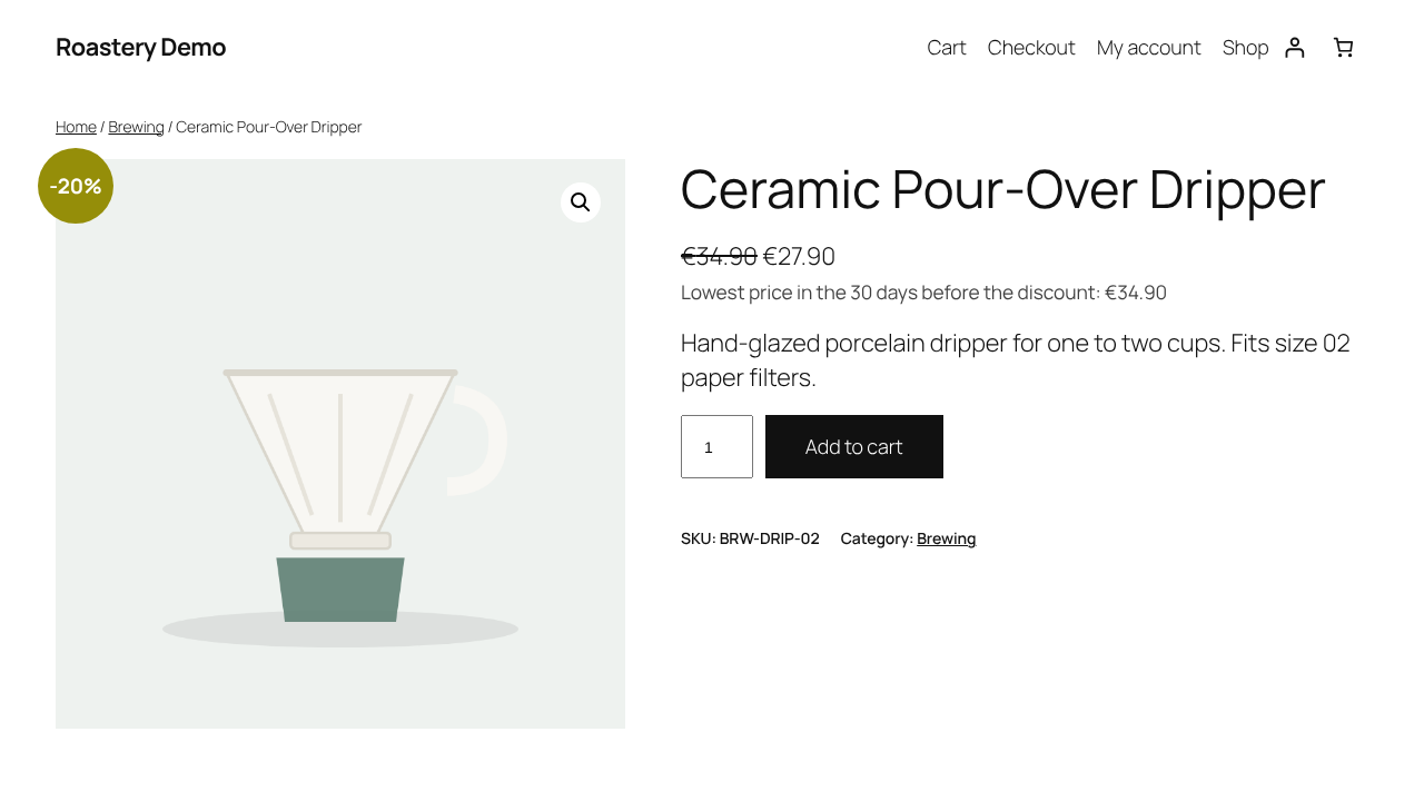 The lowest price notice on a product page.