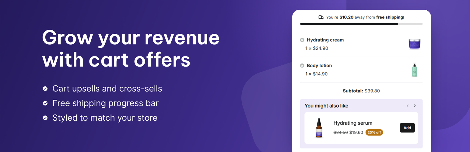 WordPress 外掛 CartNudge – Cart Upsells, Cross-sells & Free Shipping Bar for WooCommerce 的封面圖片