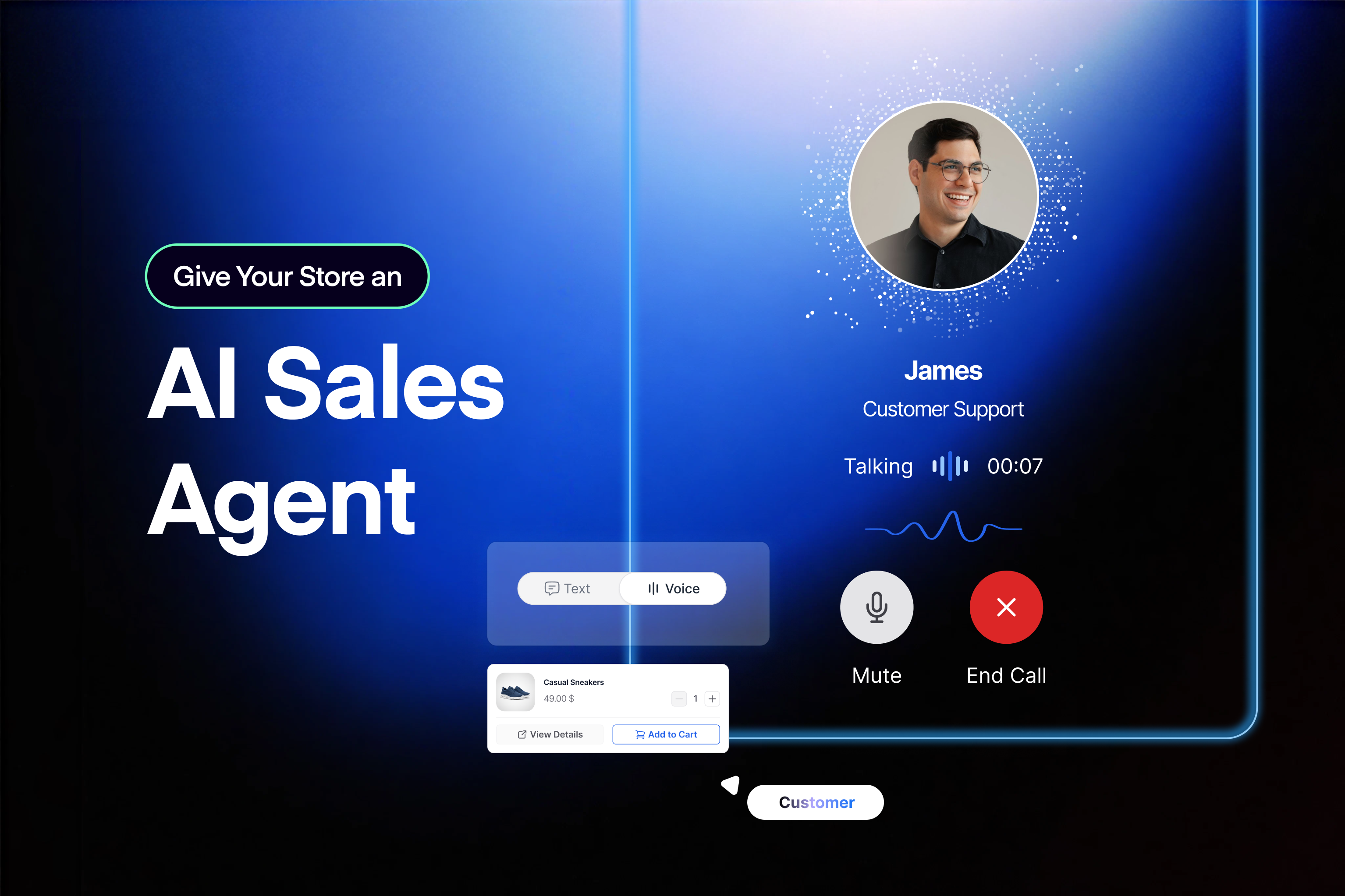 An AI sales agent on your store, by chat or voice