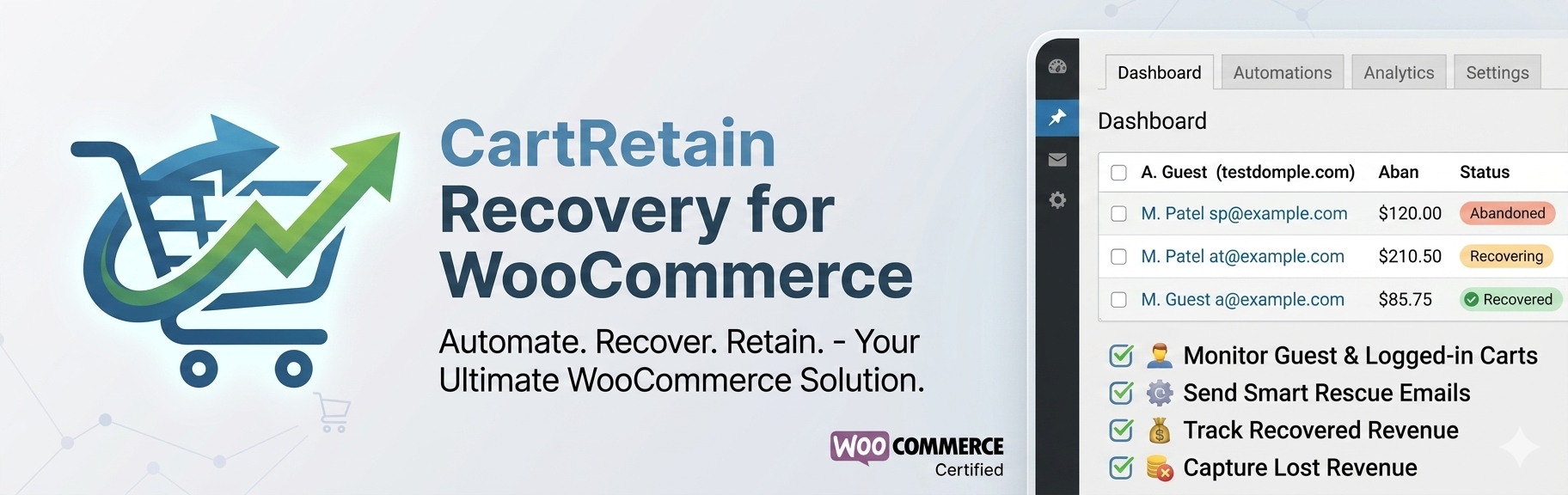 CartRetain Recovery for WooCommerce
