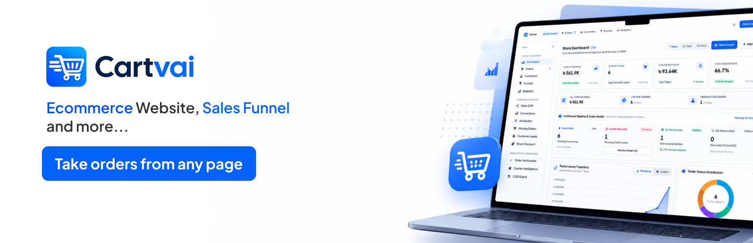 Cartvai – Ecommerce Checkout and Funnel