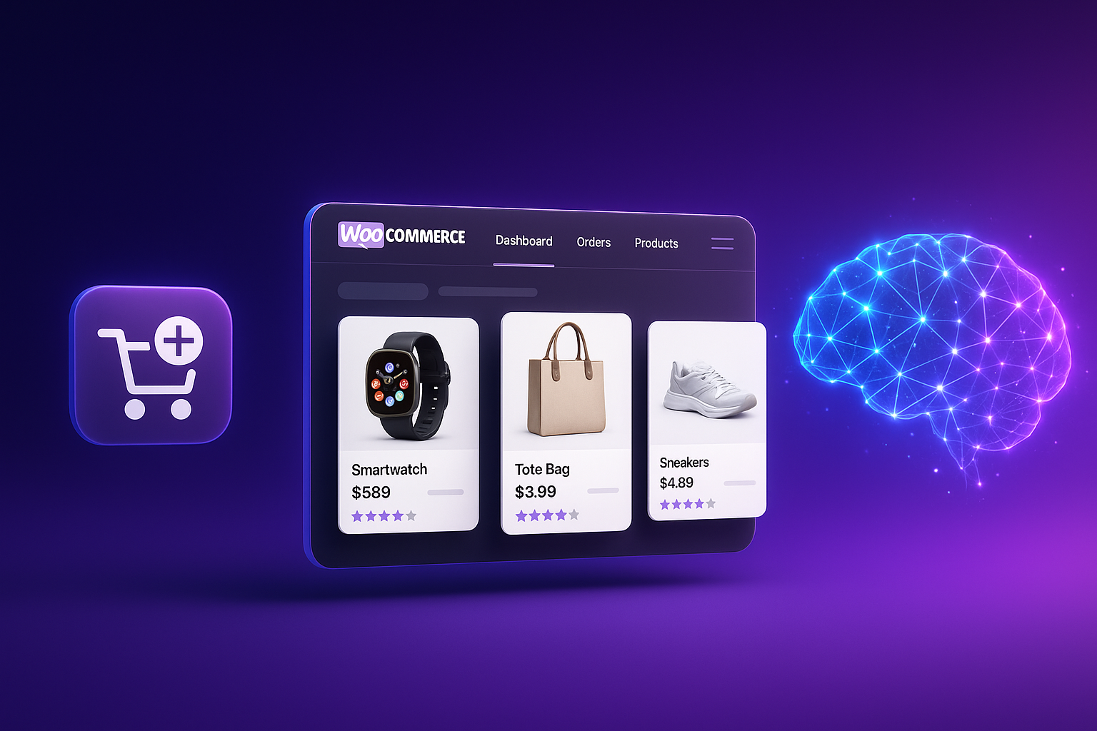 AI-powered WooCommerce dashboard concept