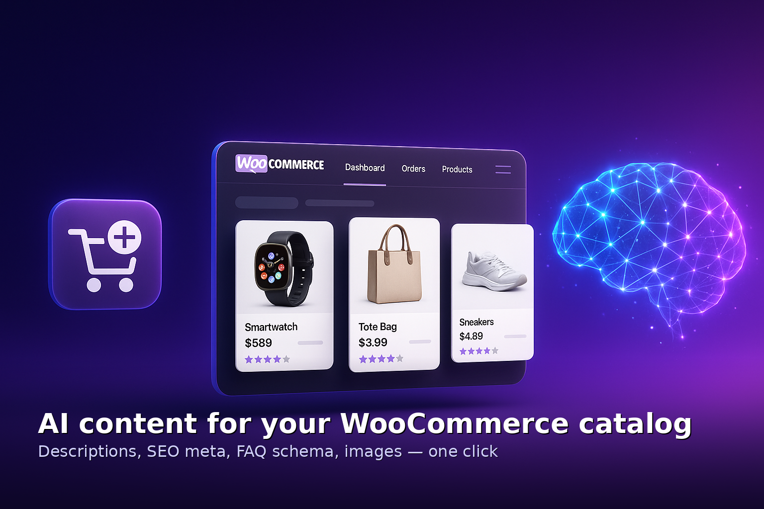 AI content for your WooCommerce catalog — hero overview
