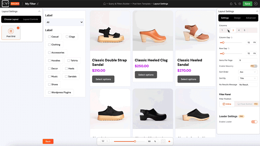 Responsive Design: Switch between desktop, tablet, and mobile views to customize layouts for each device.