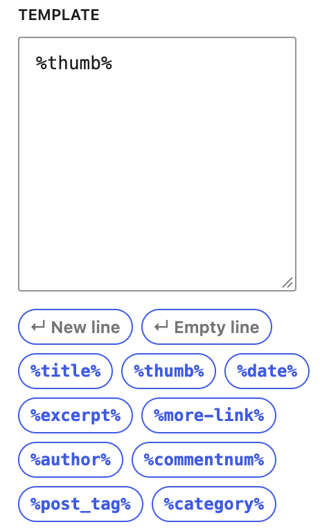 The Category Posts block and its Template to arrange the post details with placeholders.