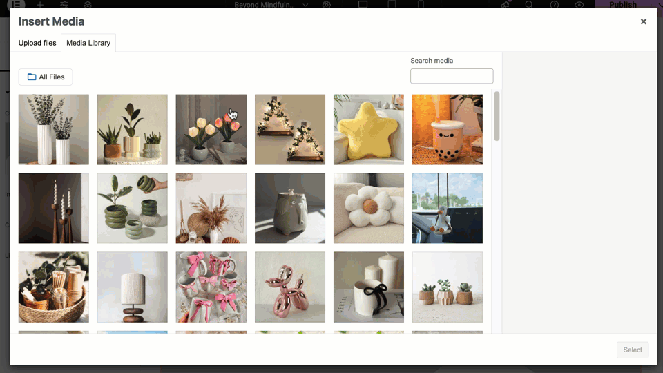 Quickly search folder names in the Upload and Insert Media modal