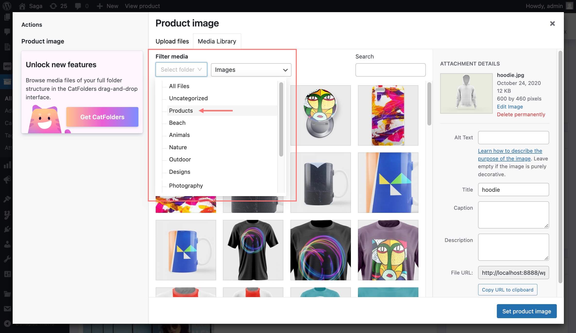 CatFolders Free version supports unlimited top-level folders