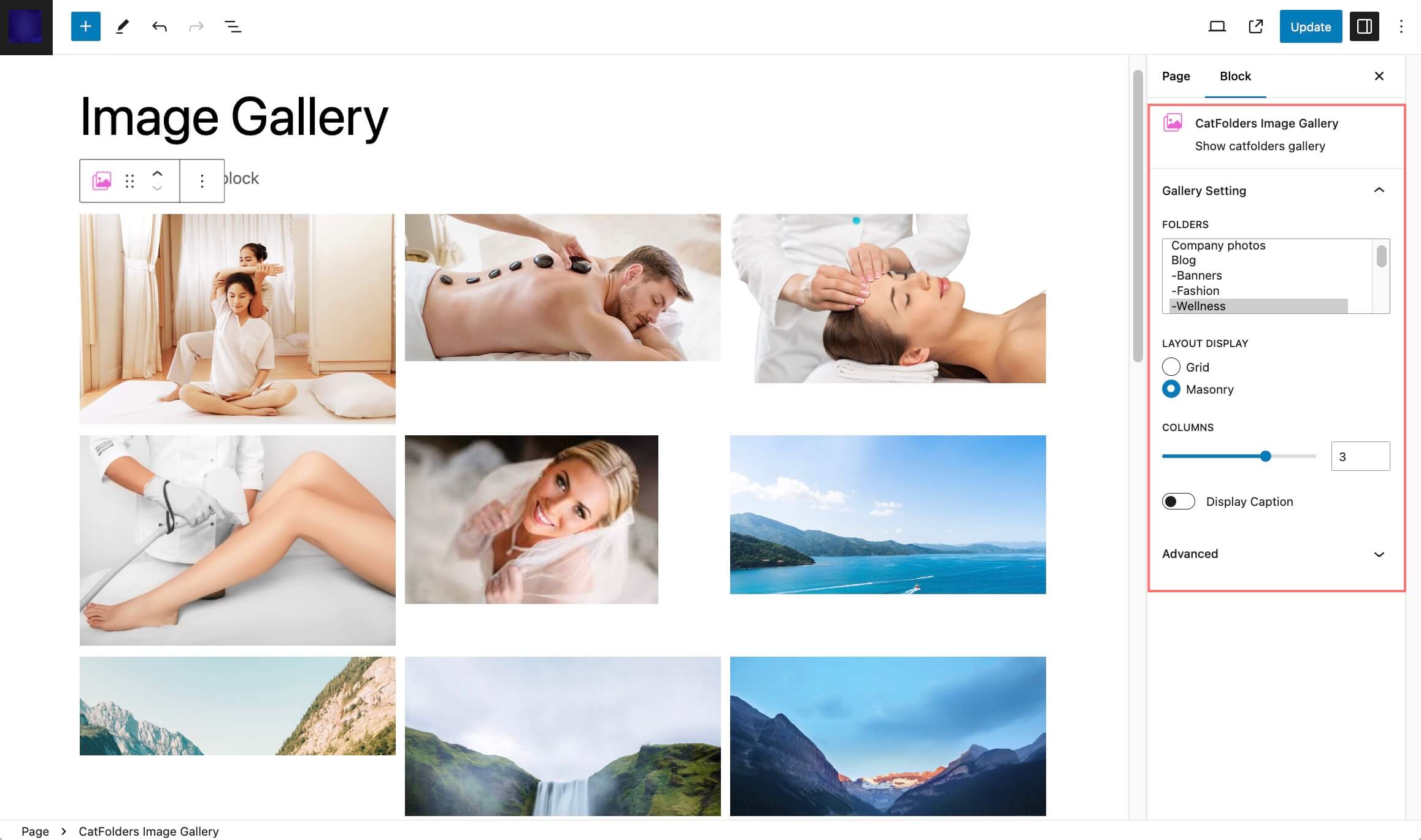Customizable image gallery block built for Gutenberg