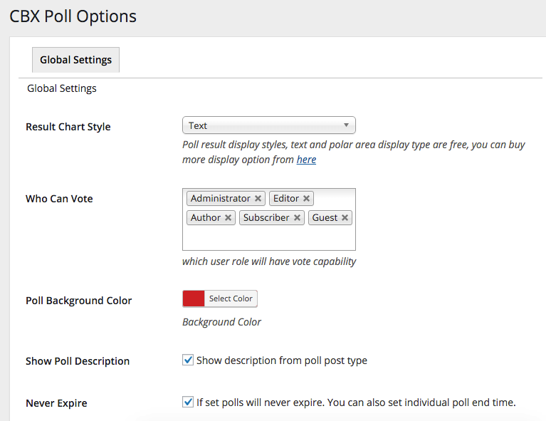 Poll global setting -1
