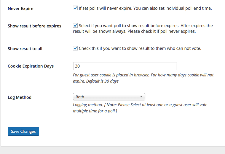 Poll global setting -2