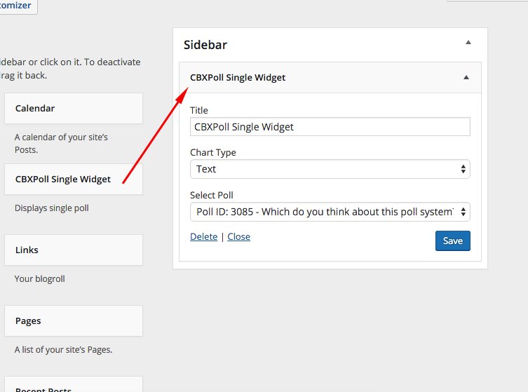 Poll widget setting