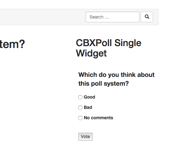 Poll inside a widget in frontend