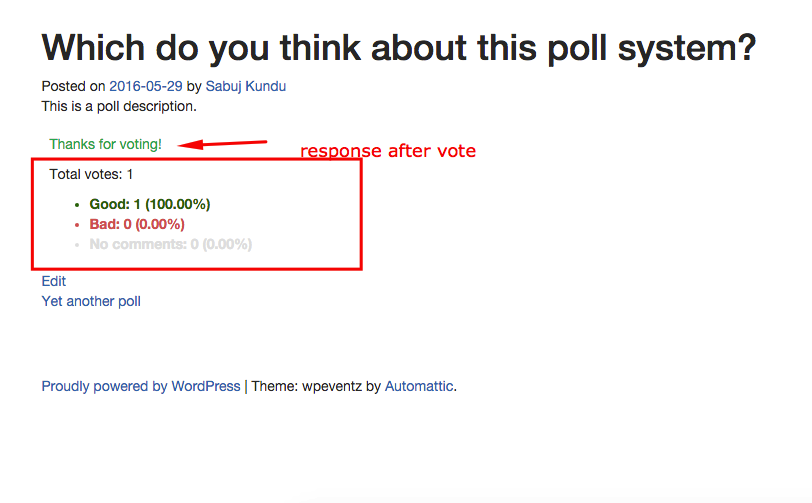 Poll result display
