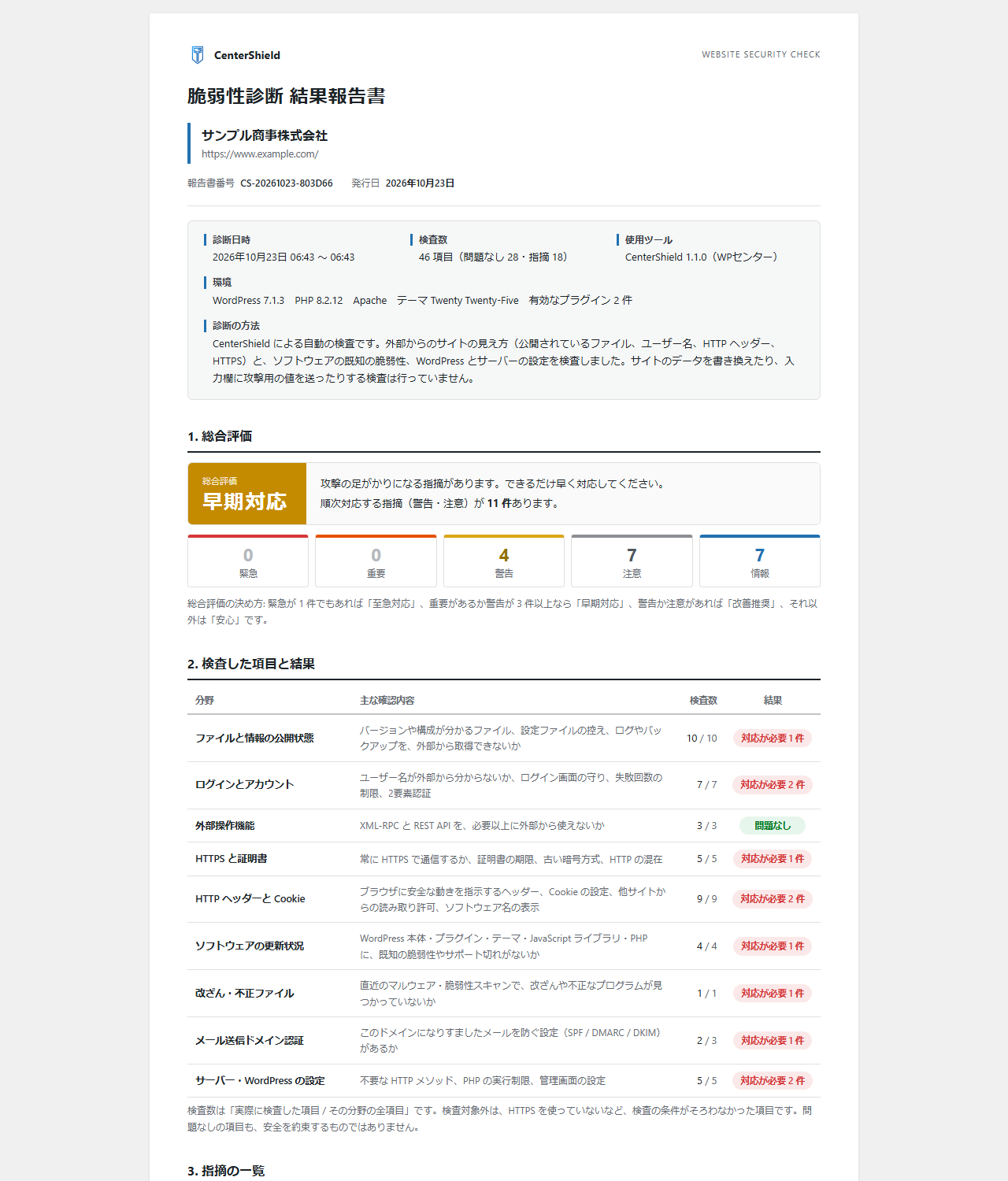 Printable vulnerability assessment report