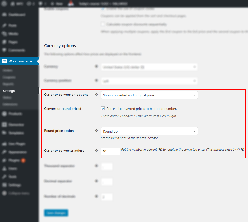 WooCommerce Settings