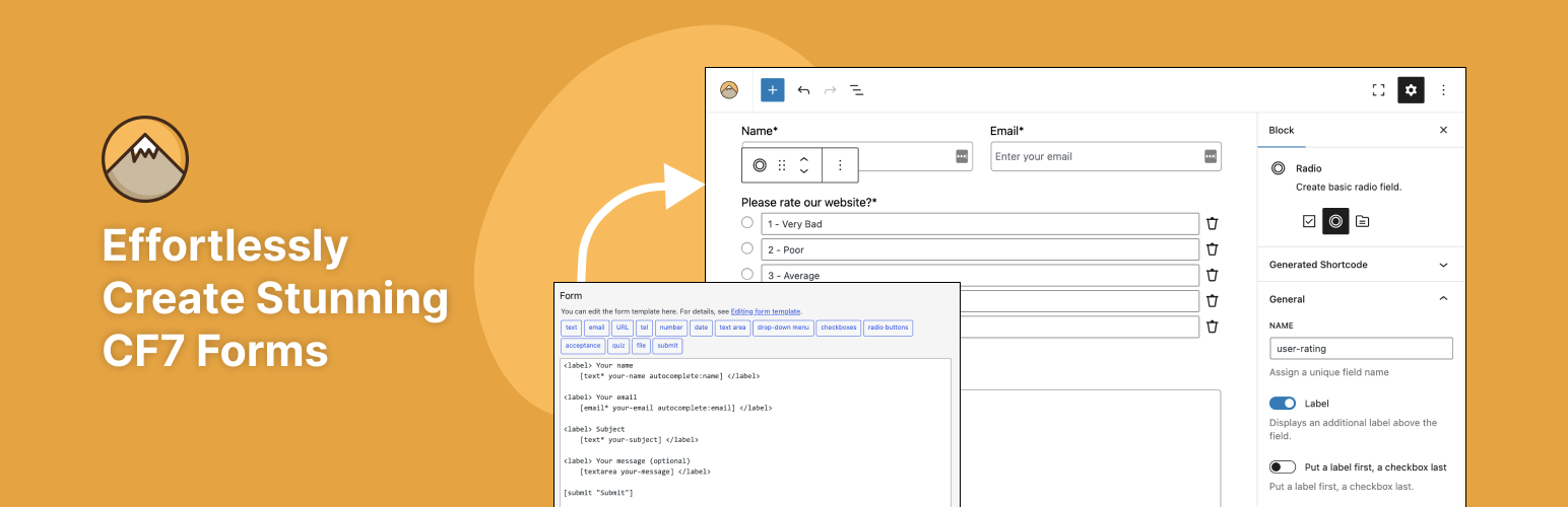 WordPress 外掛 Block Editor Kit for Contact Form 7 – CF7 Blocks 的封面圖片。