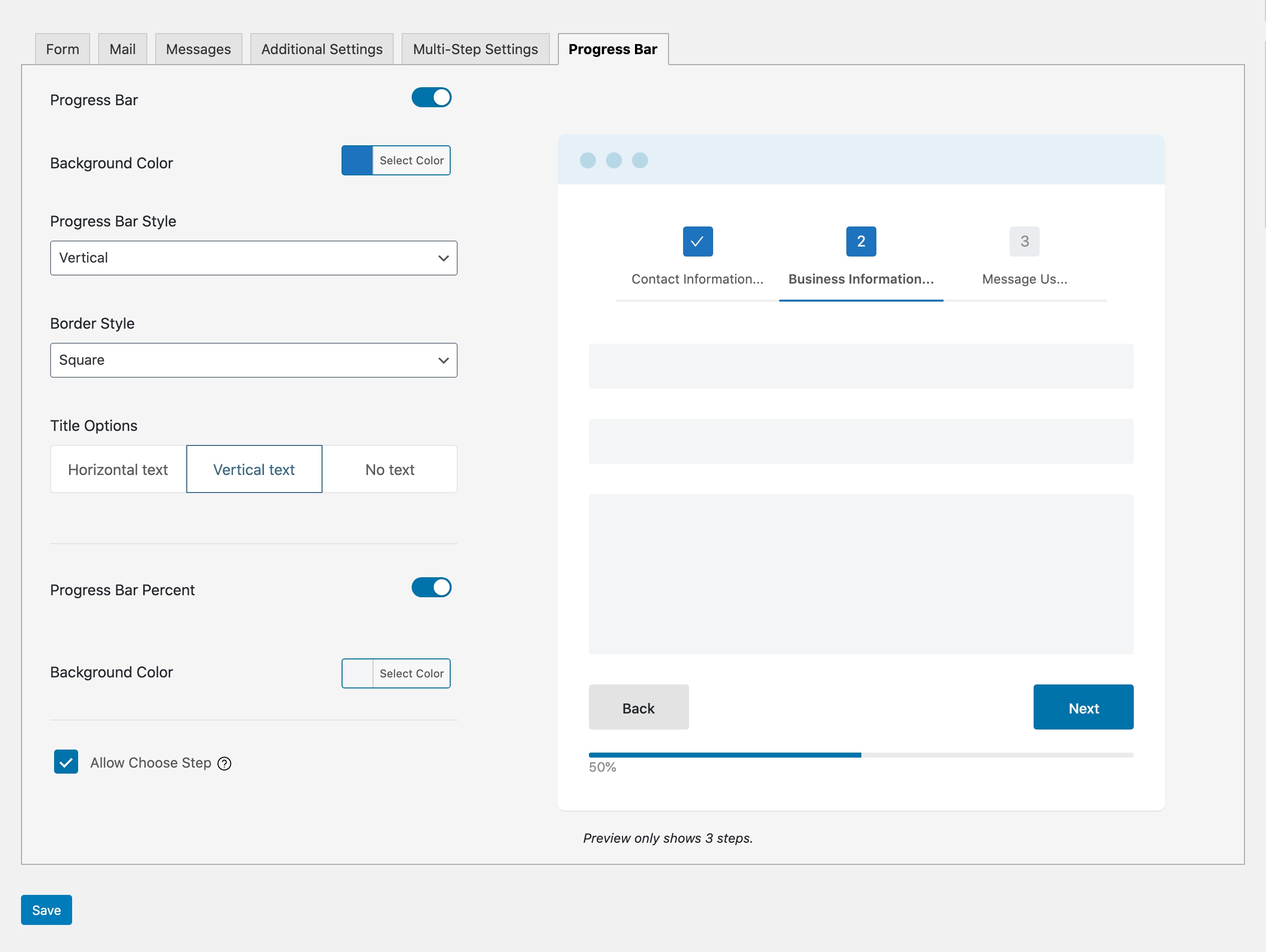 Progress Bar Options (PRO)