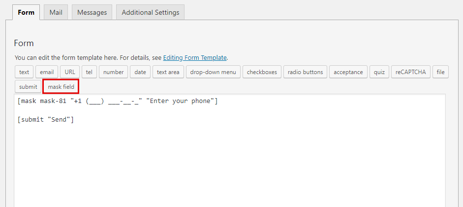 Contact Form 7 &#8211; Phone mask field