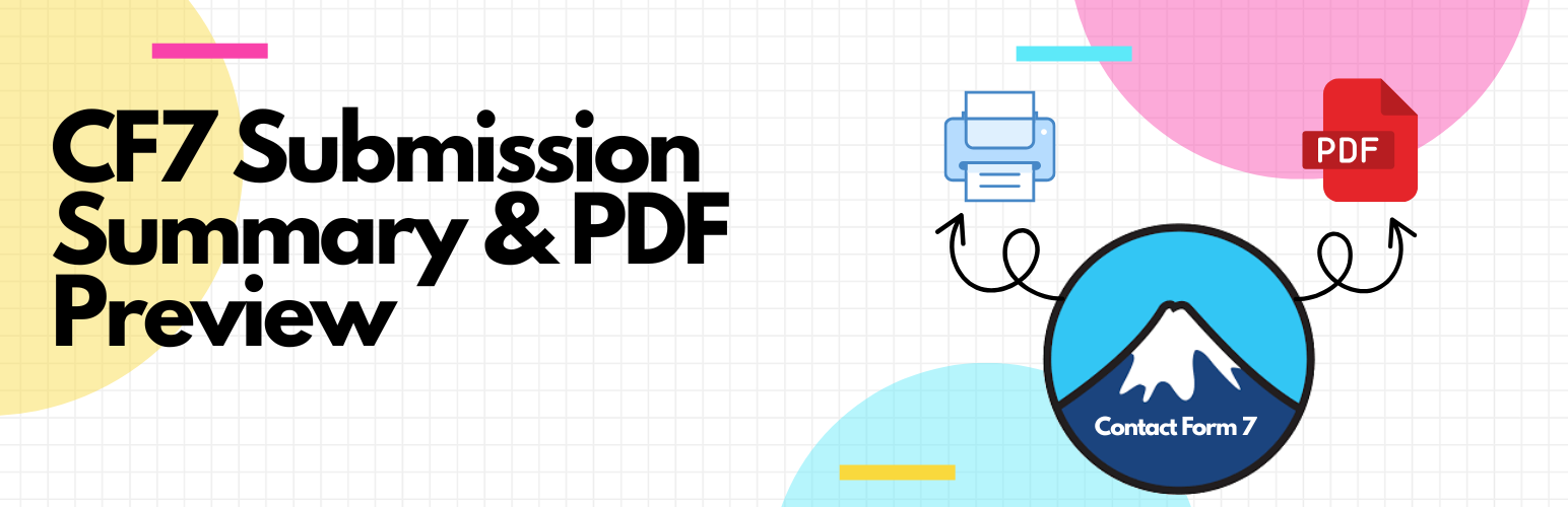 WordPress 外掛 Contact Form 7 Submission Summary & PDF Print 的封面圖片。