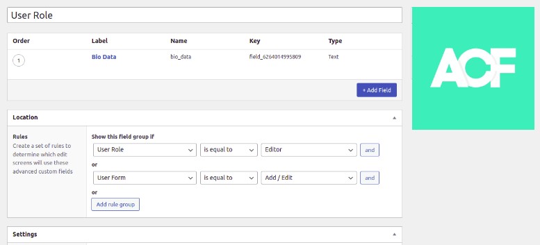 ACF: Dynamic User Role logo