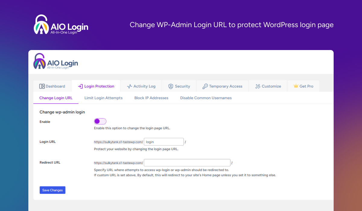 Change WP-Admin Login URL to protect WordPress login page.