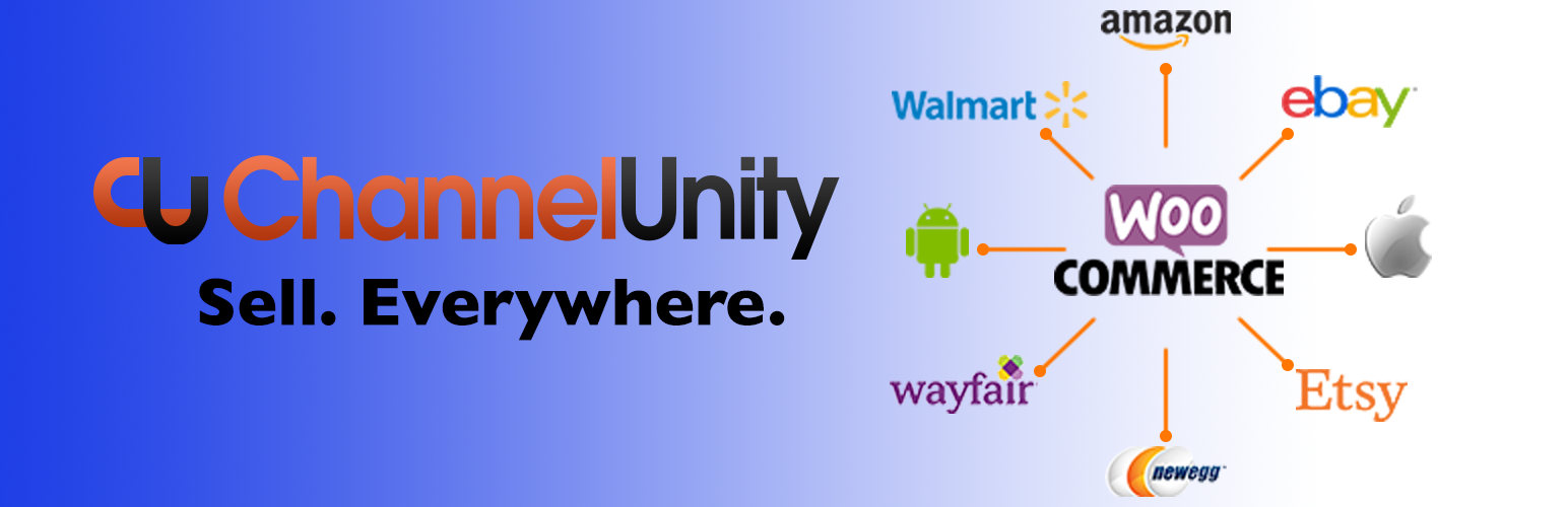 WordPress 外掛 Amazon, eBay, NewEgg, Walmart and more. WooCommerce Multichannel Integration by ChannelUnity 的封面圖片。