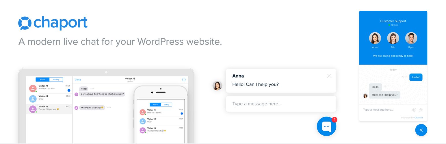 Chaport WP Live Chat Plugins + Chatbots For WordPress – Wtyczka WordPress 