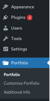 Portfolio Settings In Admin