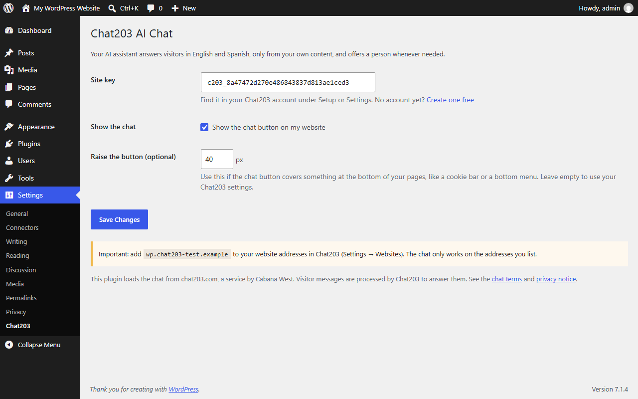 Settings → Chat203.