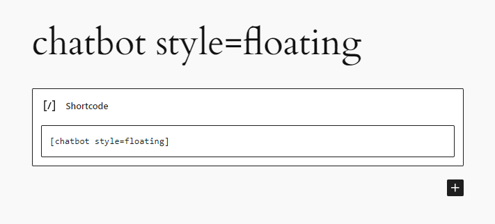 Floating Chatbot - Shortcode example