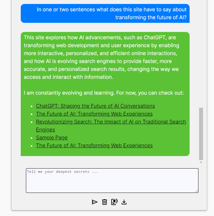 Embedded Chatbot - With enhanced response